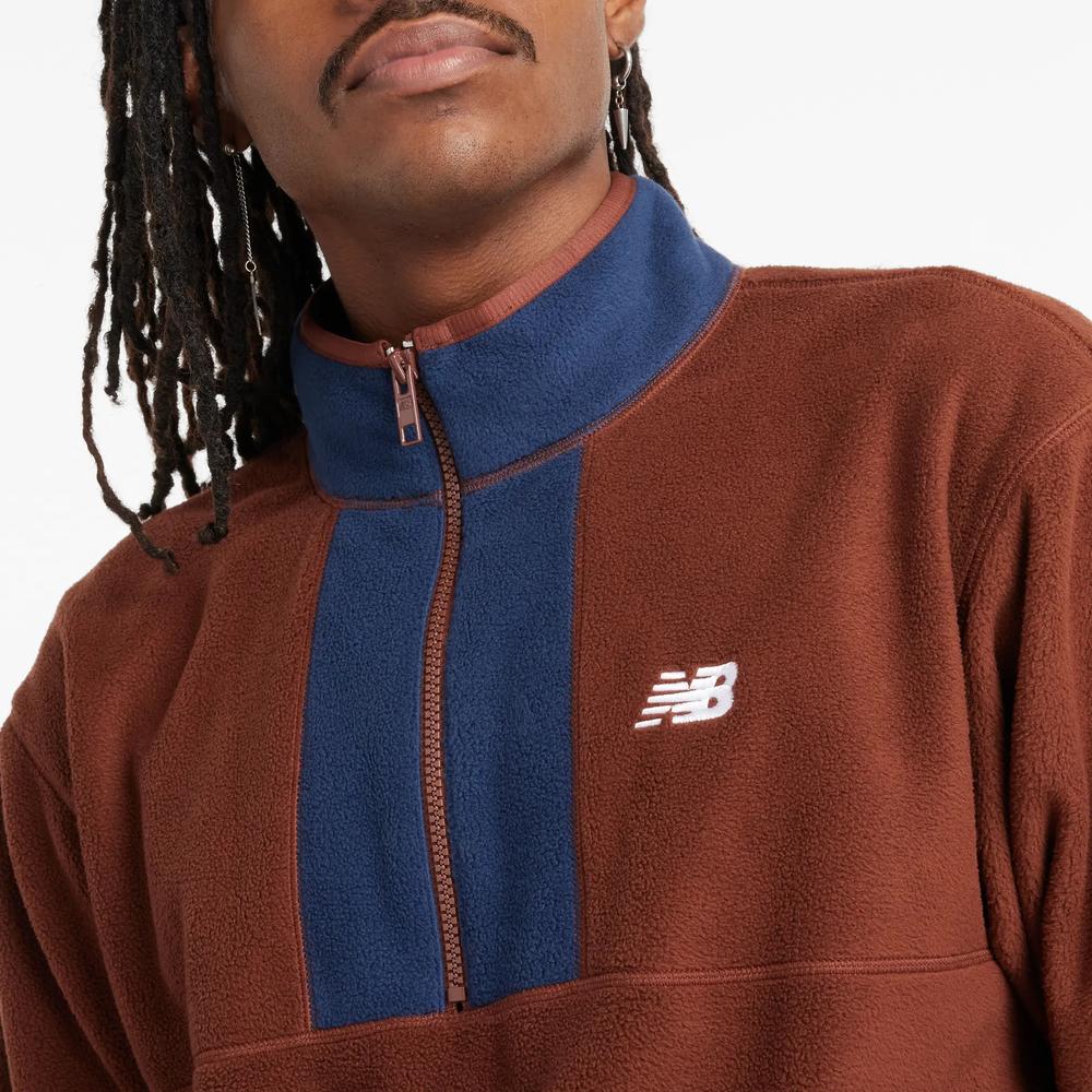 Pánská mikina New Balance MT43518ROK - hnědé