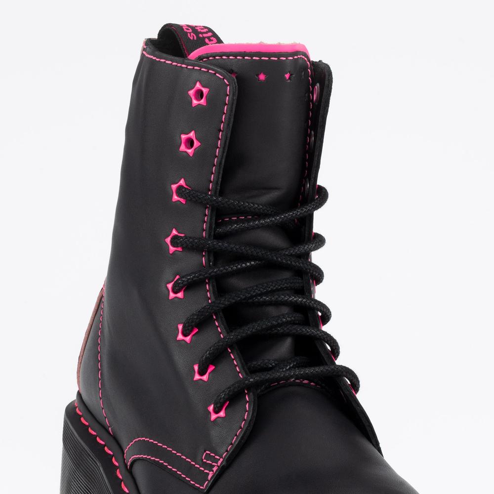 Boty Dr. Martens Jadon II Neon Star Leather Platform 27617001 - černé