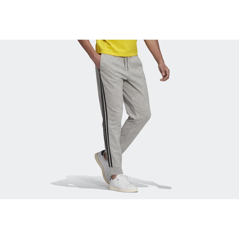 Kalhoty adidas Essentials French Terry Tapered Cuff 3-Stripes Pants GK8889 - šedivé