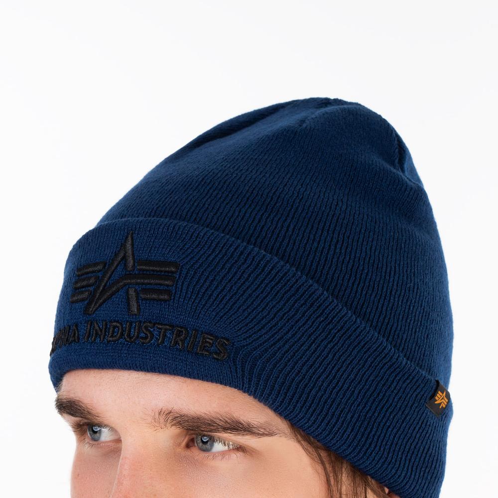 Čepice Alpha Industries 3D Beanie 16891007 - modré