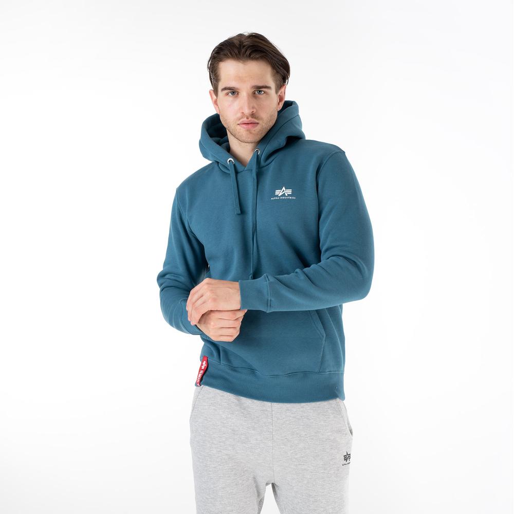 Mikina Alpha Industries Basic Hoody Small Logo 196318678 - modré