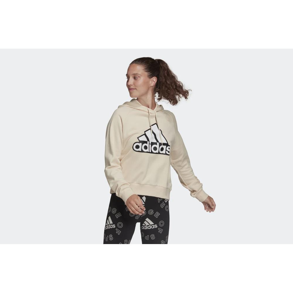 Mikina adidas Essentials Outlined Logo Hoodie HC9179 - béžové