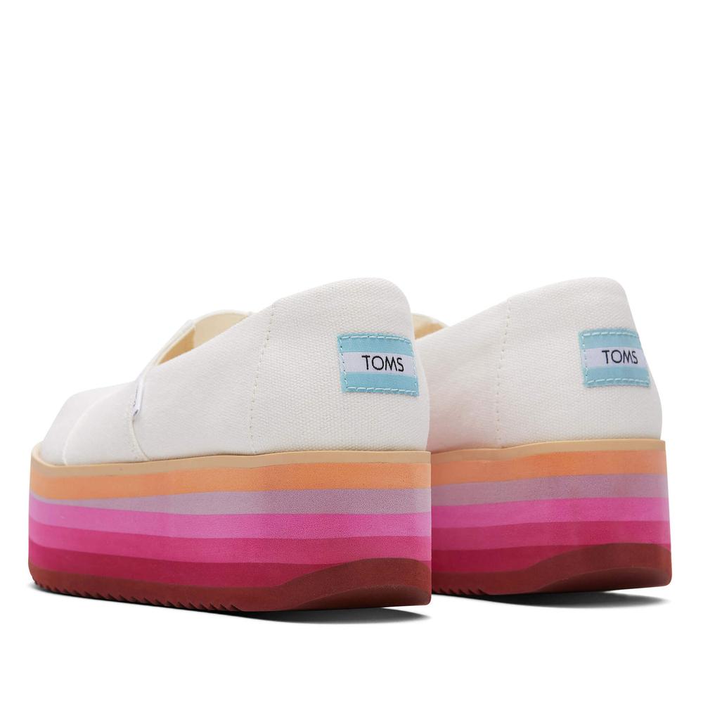 Boty Toms Alpargata Platform Espadrille 10019692 - bílé