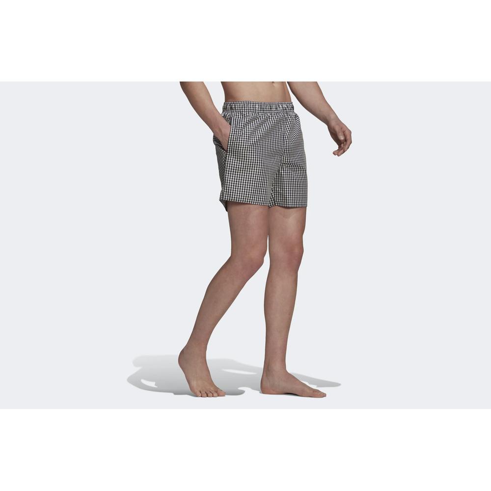 Krátké kalhoty adidas Check Swim HA0368 - bílé