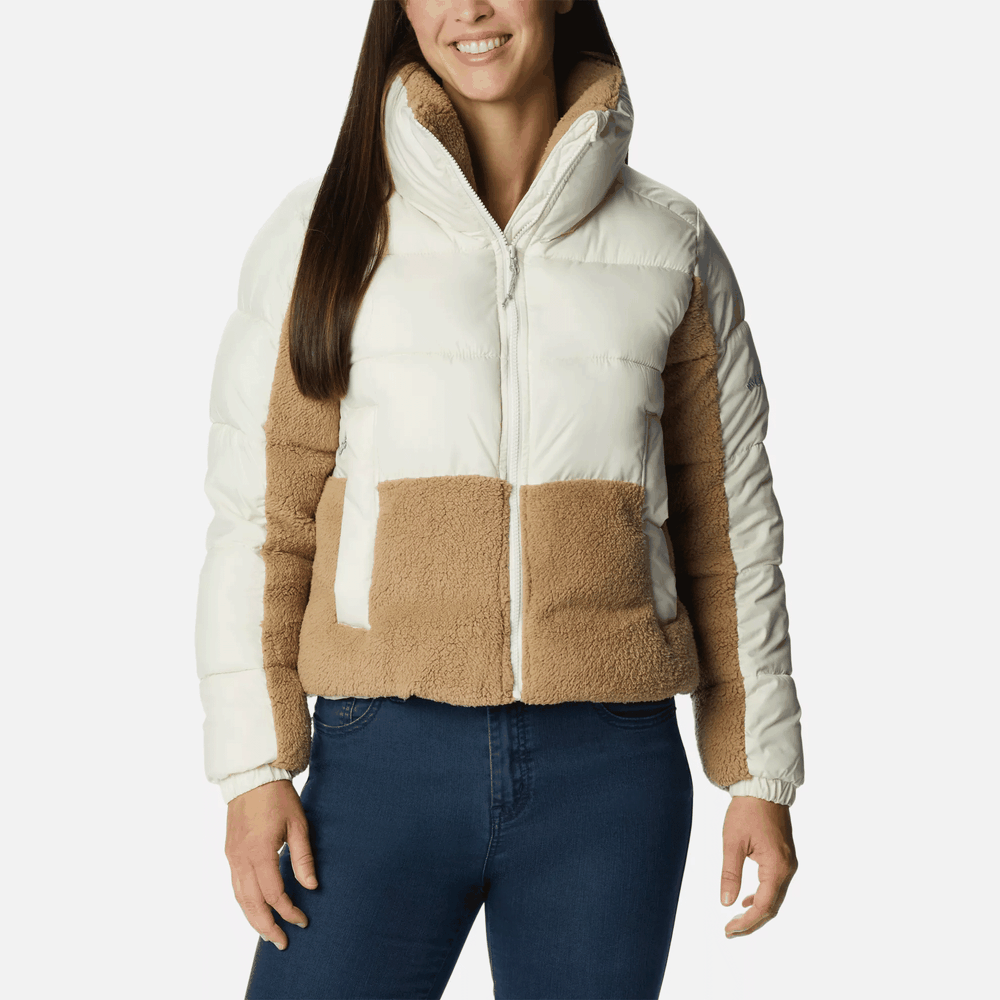 Bunda Columbia Leadbetter Point Sherpa Hybrid Puffer 1955243191 - bílé