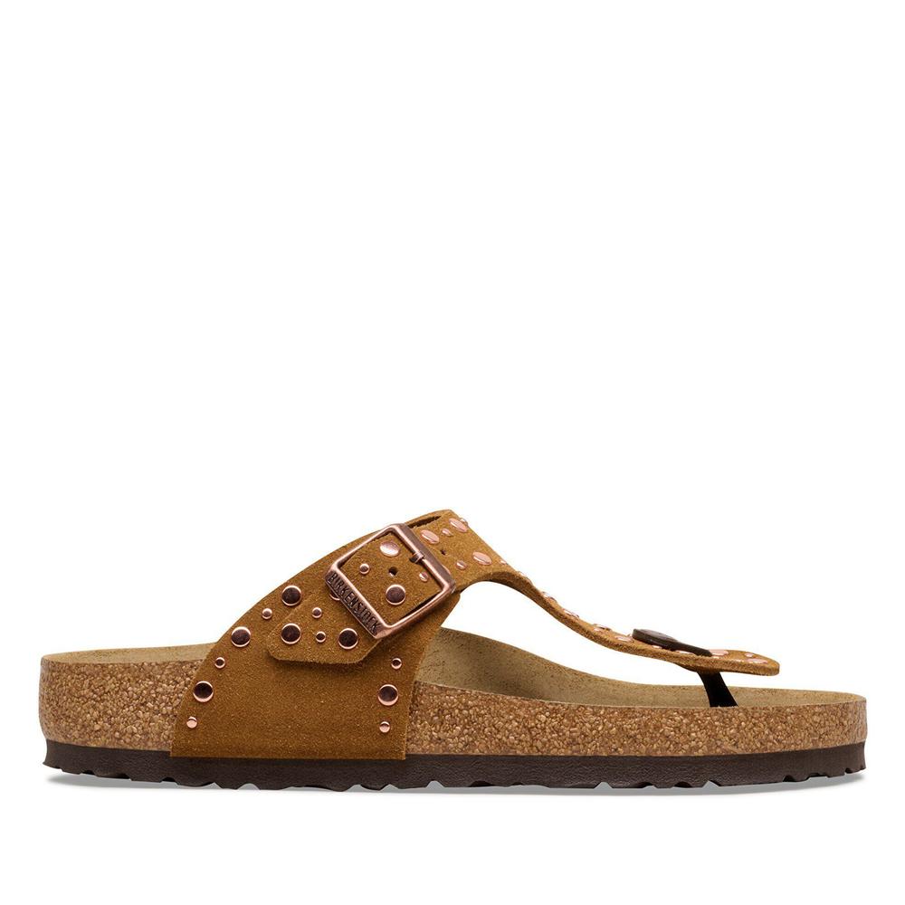 Dámské Žabky Birkenstock Gizeh Rivet 1031649 - hnedé