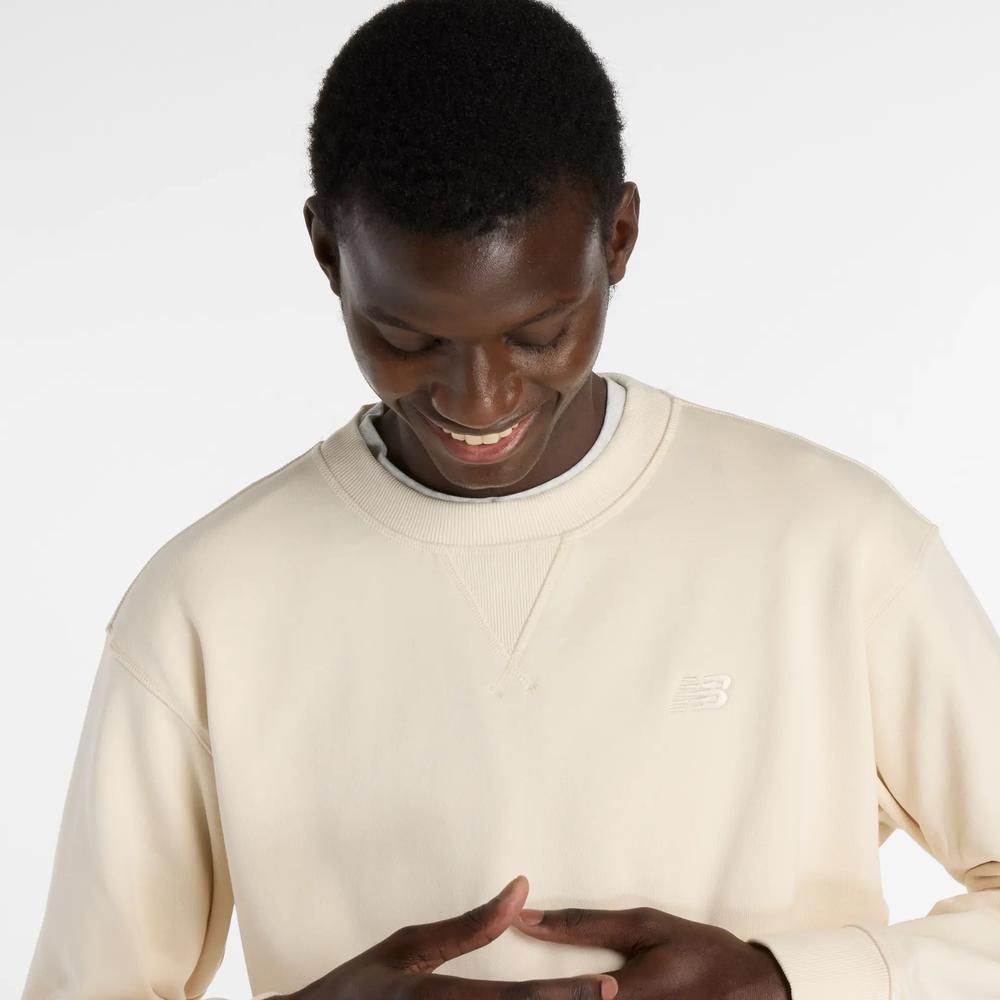 Pánská mikina New Balance MT41506PEF - béžové