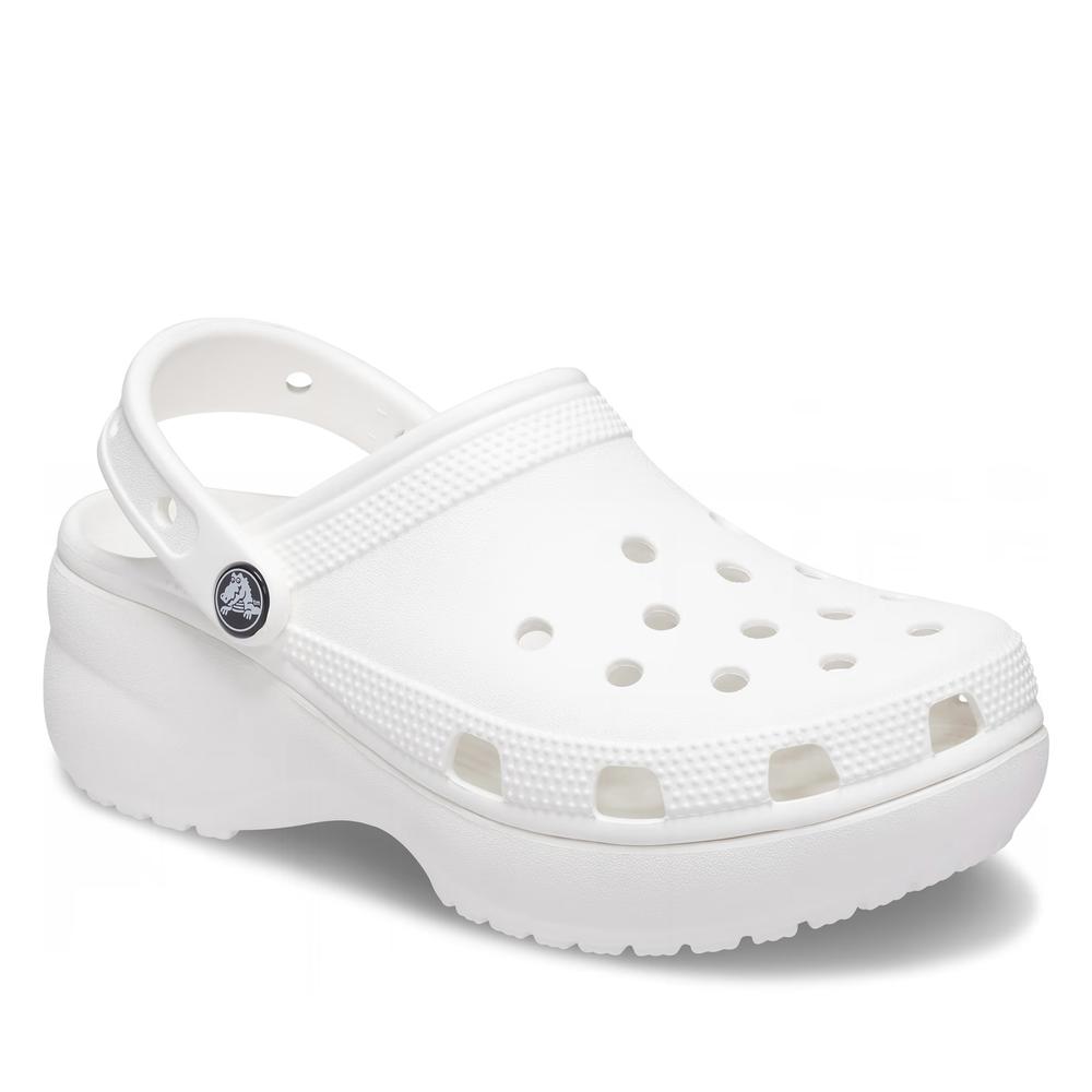 Žabky dámské Crocs Classic Platform Clog 206750-100 - bílé
