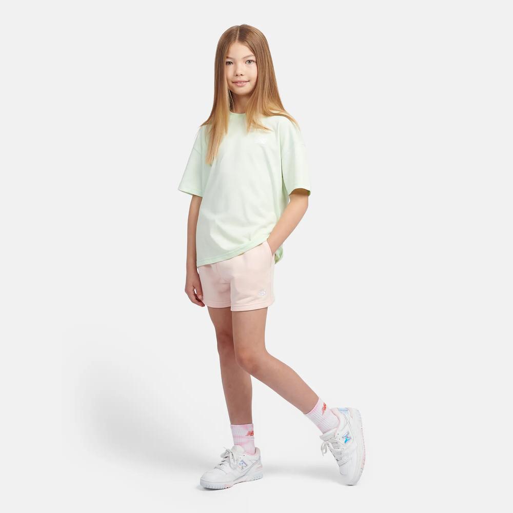 Dětské krátké kalhoty New Balance LAKG0006PIE - růžové
