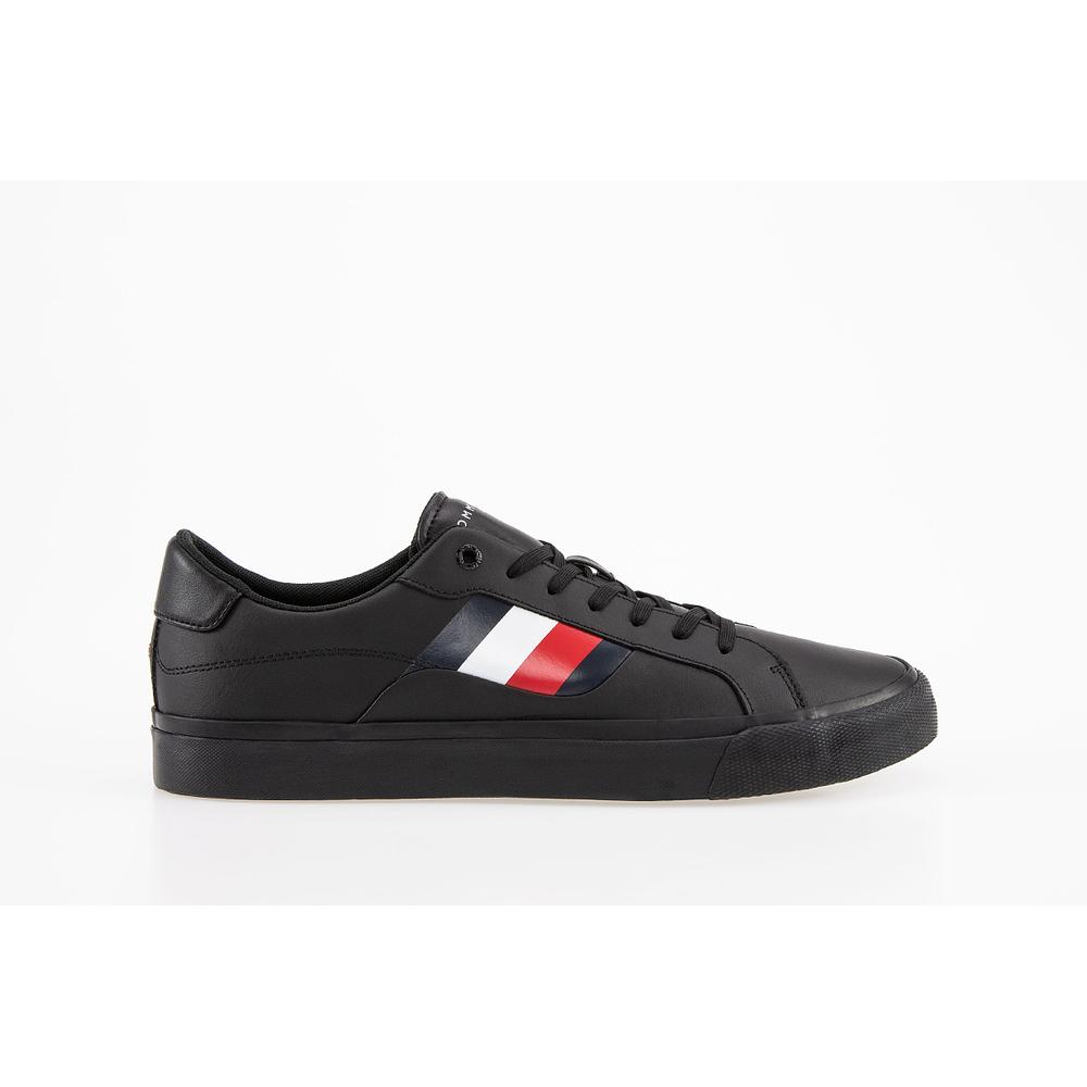 Boty Tommy Hilfiger Signature Detailing Leather Trainers FM0FM04140-BDS - černé