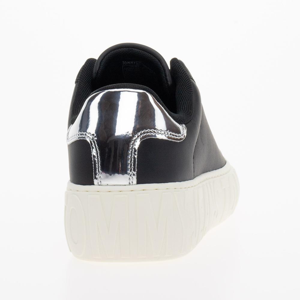 Boty Tommy Jeans TJW New Cupsole Leath LC EN0EN02273-BDS - černé