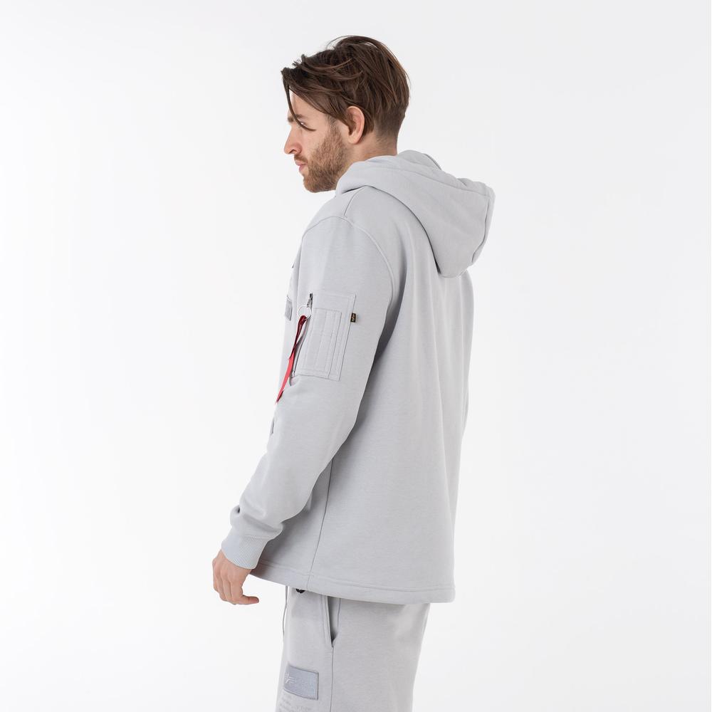 Mikina Alpha Industries Patch Hoodie LF 136330666 - šedivé
