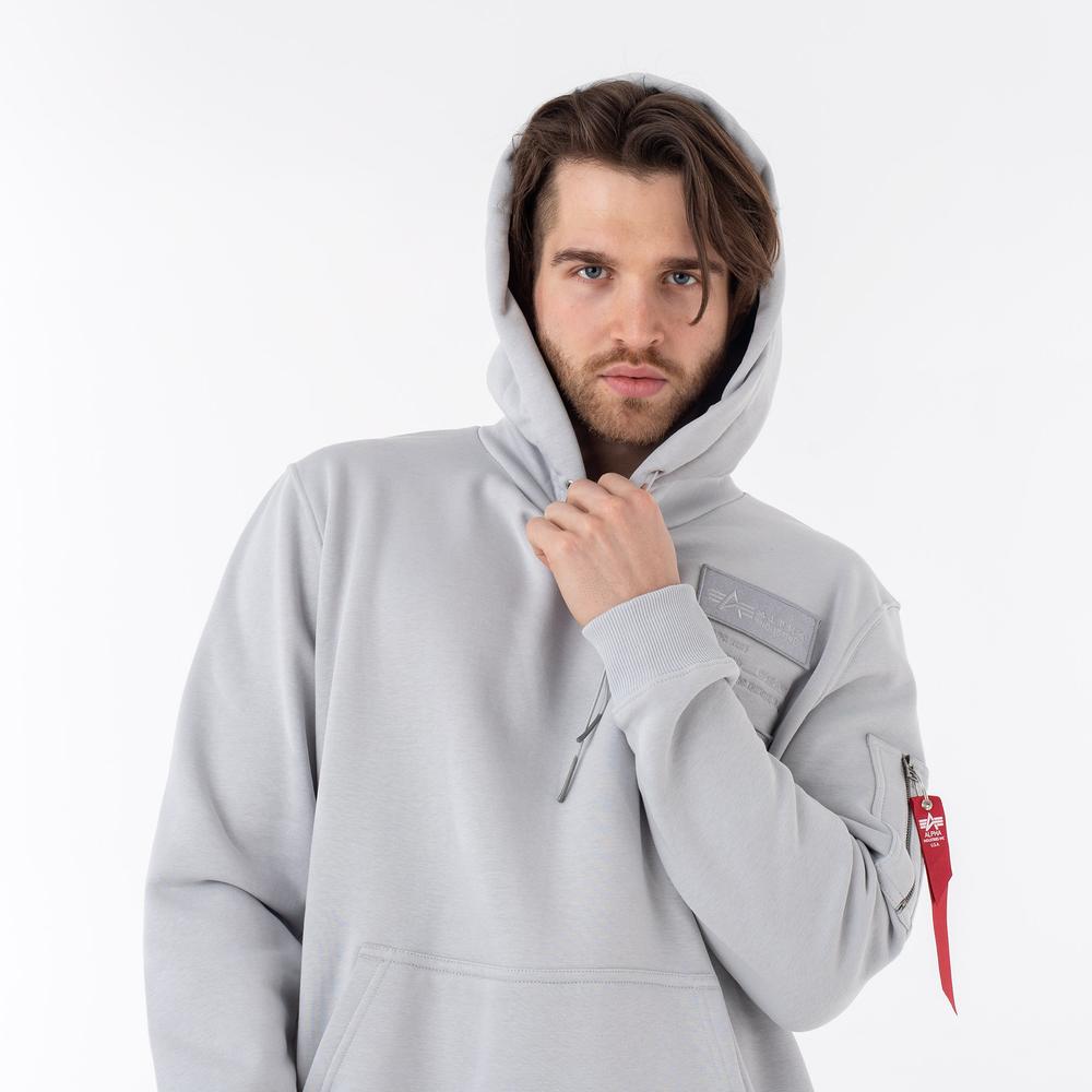 Mikina Alpha Industries Patch Hoodie LF 136330666 - šedivé