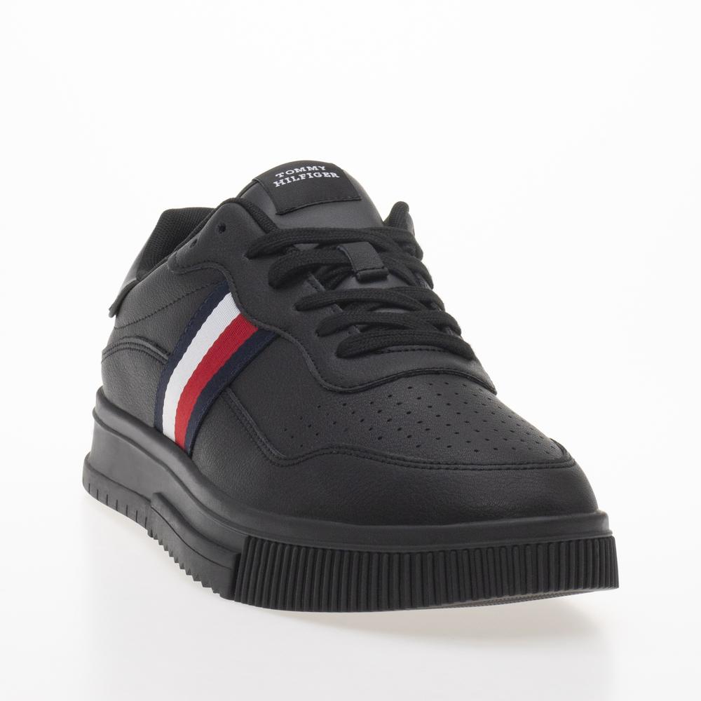 Boty Tommy Hilfiger Supercup Stripes Leather FM0FM04824-0GQ - černé