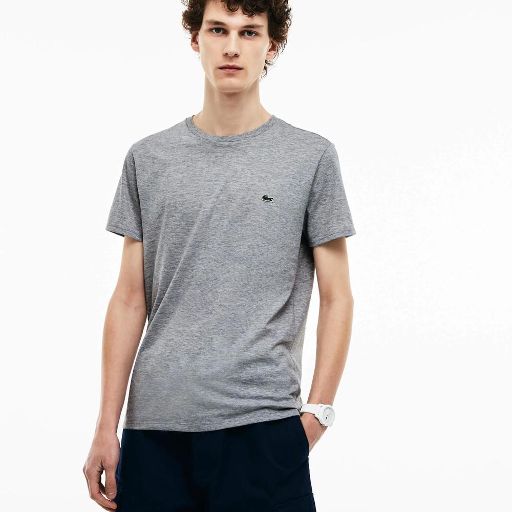 Tričko pánské Lacoste Crew Neck Pima Cotton Jersey TH6709-CCA - šedivé