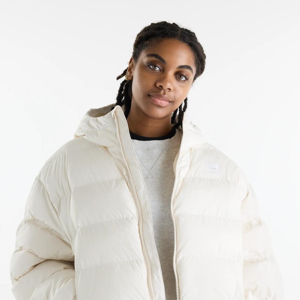 Dámská bunda New Balance Boston Puffer WJ62V5SNLIN - béžové