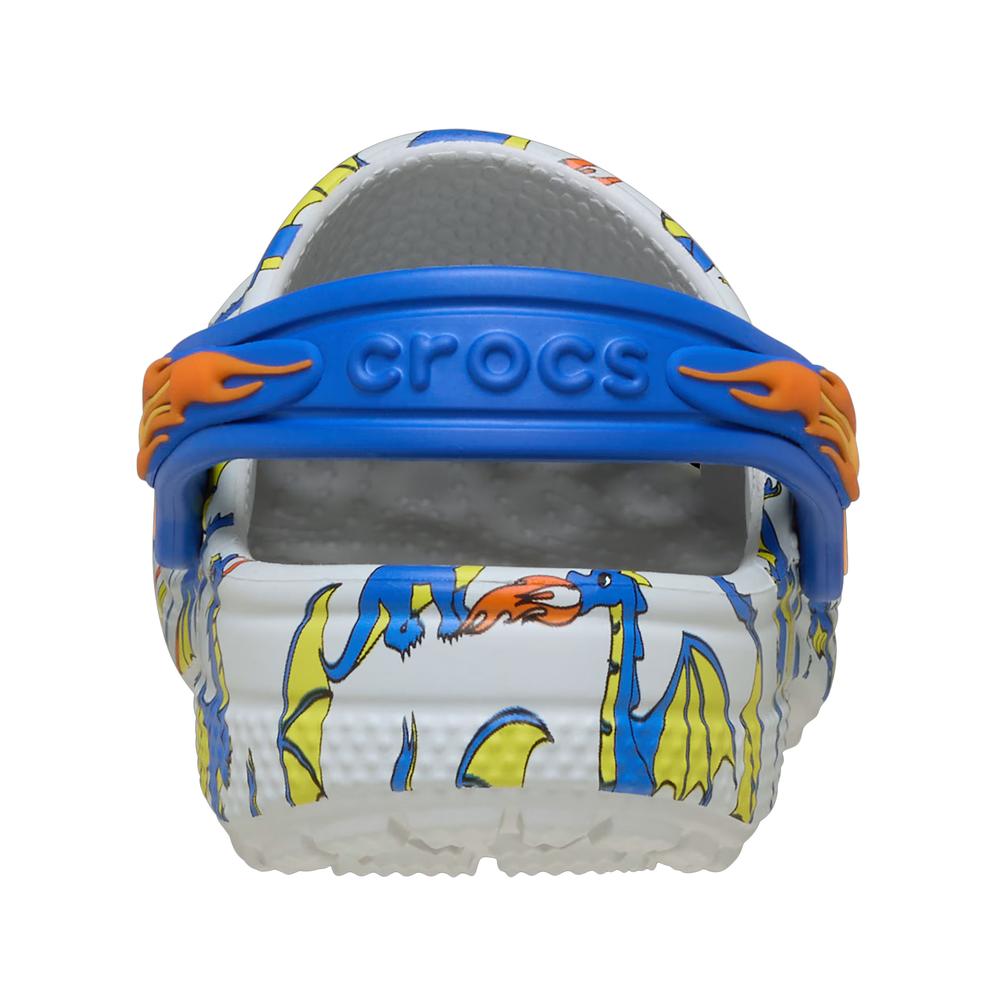 Žabky Crocs Toddler Classic Dragon Graphic Clog 212514-1FT - šedivé