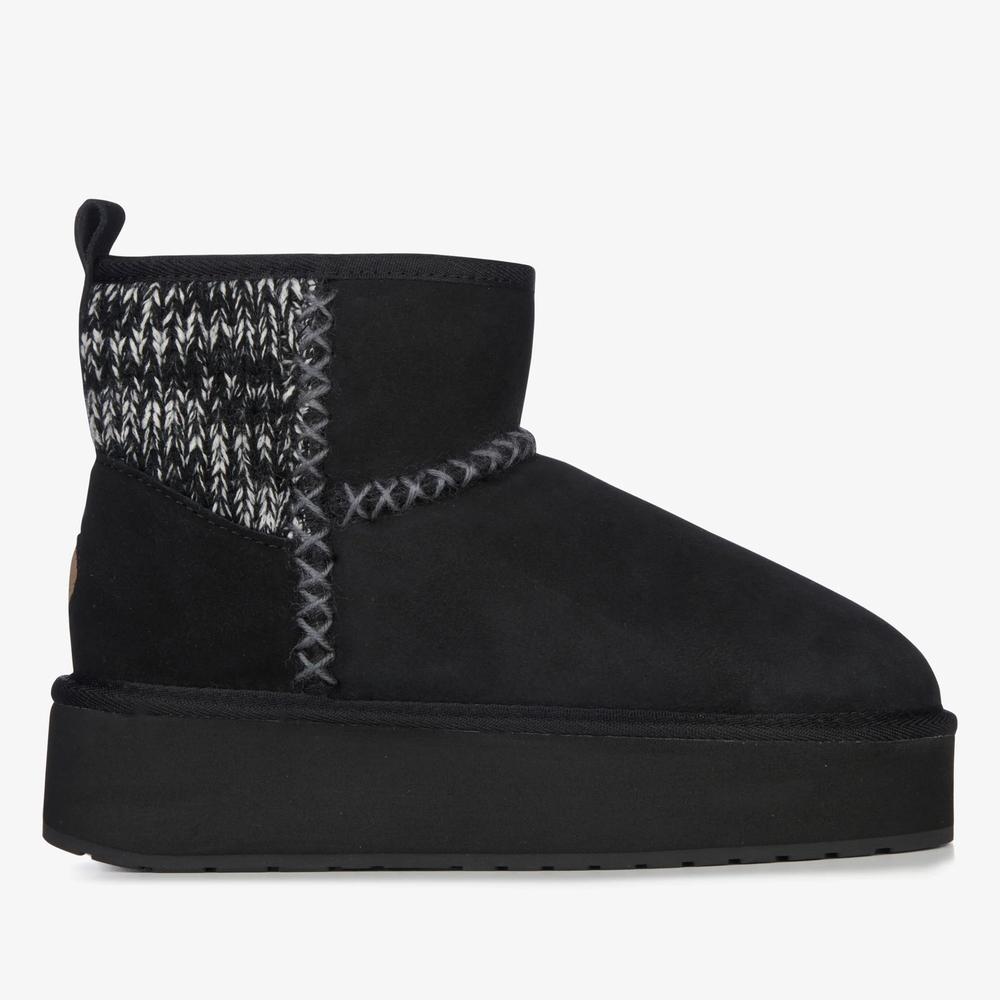 Boty Emu Australia Stinger Knit Flatform W13143BLAK - černé