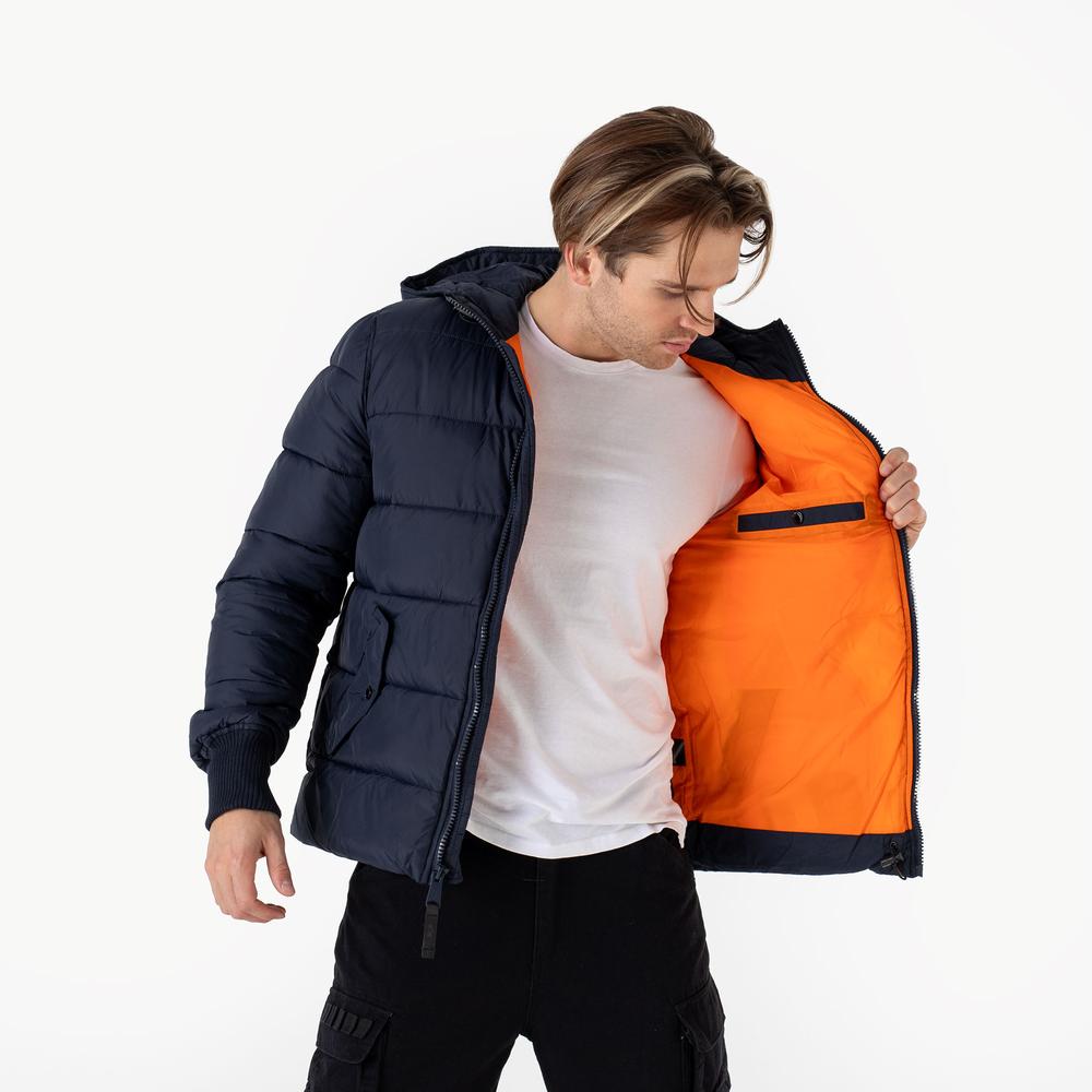 Bunda Alpha Industries Hooded Puffer 11811307 - tmavě modrě