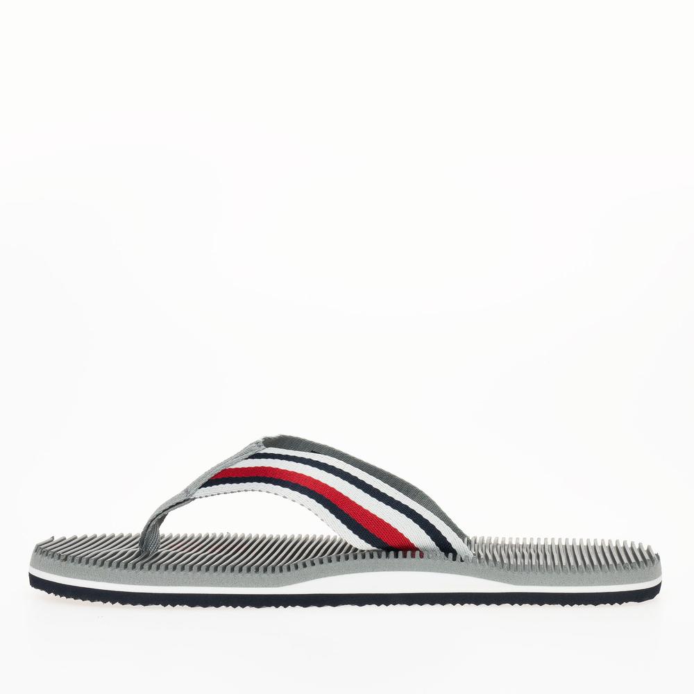Žabky Tommy Hilfiger Massage Footbed Oly Beach Sandal FM0FM05025-PRT - šedivé