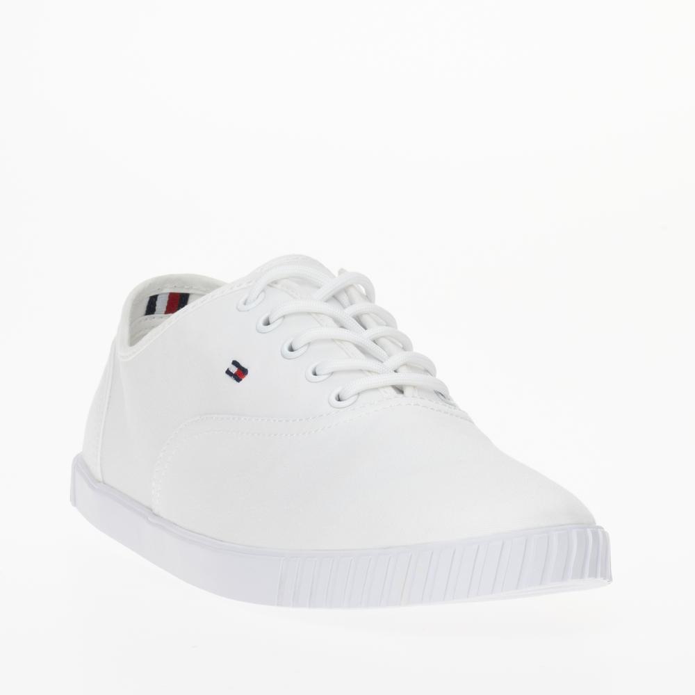 Boty Tommy Hilfiger Canvas Lace Up FW0FW07805-YBS - bílé