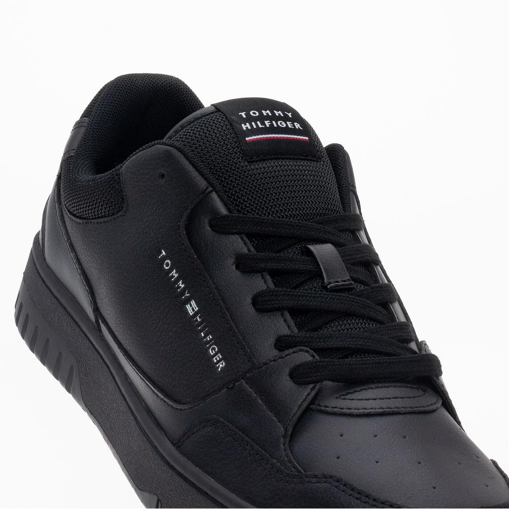 Boty Tommy Hilfiger TH Basket Core Leather FM0FM04727-BDS - černé