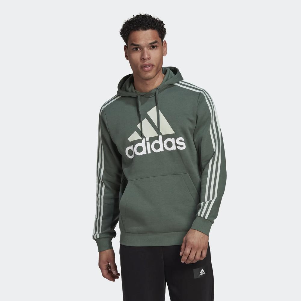 Mikina adidas Essentials Fleece 3-Stripes Logo Hoodie HL2241 - zelené