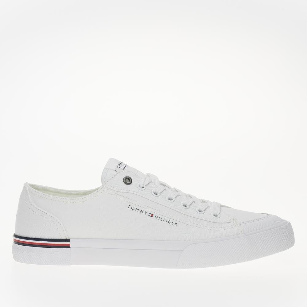 Boty Tommy Hilfiger Corporate Vulc Canvas FM0FM04954-YBS - bílé