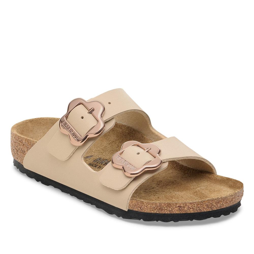 Žabky pro mládež Birkenstock Arizona Flower Buckle 1030419 - béžové