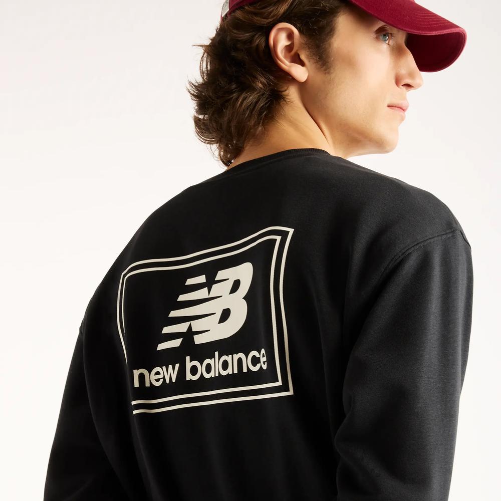 Pánská mikina New Balance Woven Label MT6175T5BK - černé