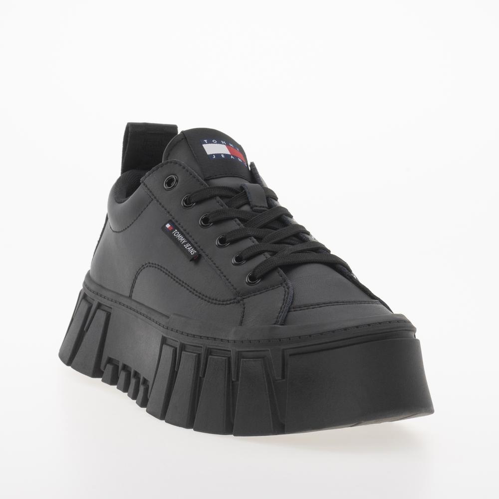 Boty Tommy Jeans Vulc Flatform LC Leather EN0EN02610-BDS - černé