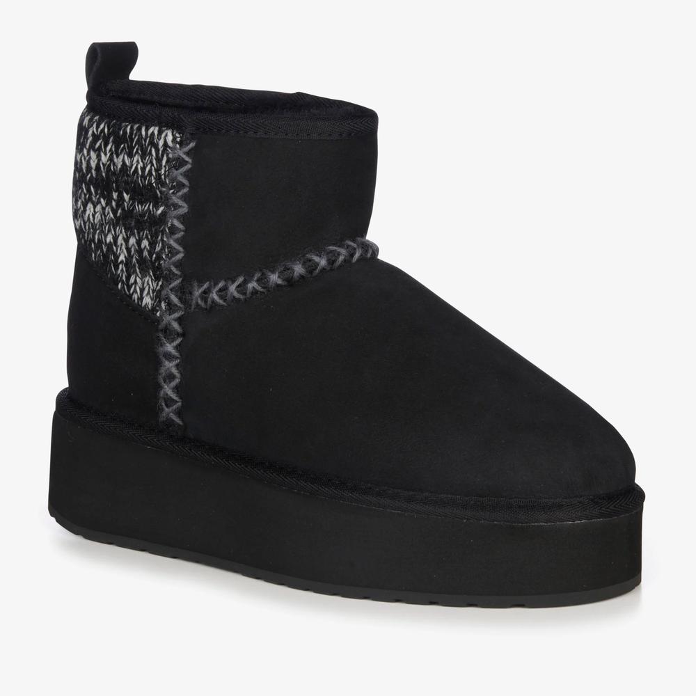 Boty Emu Australia Stinger Knit Flatform W13143BLAK - černé