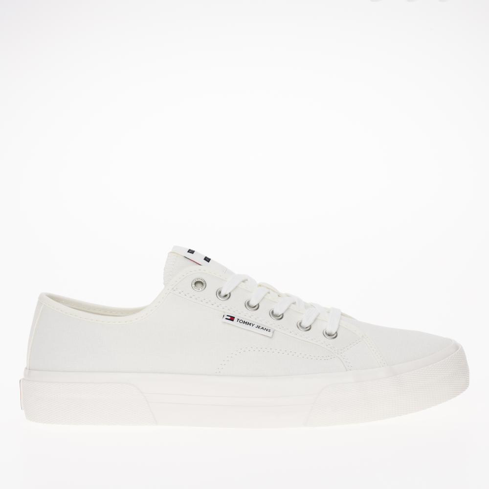 Boty Tommy Hilfiger Lace-Up Canvas EM0EM01365-YBL - bílé