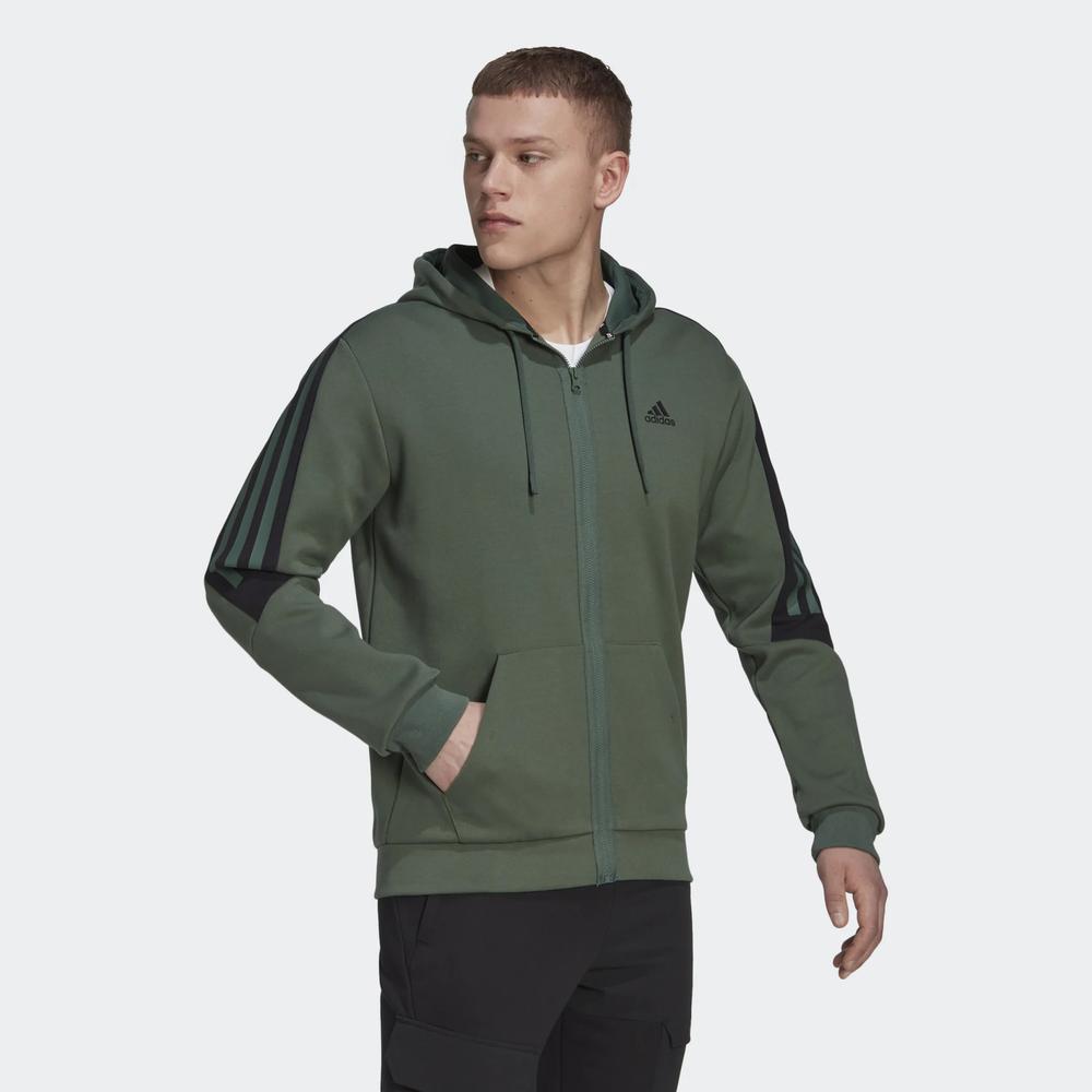 Mikina adidas Future Icons 3-Stripes Full-Zip HC5841 - zelené
