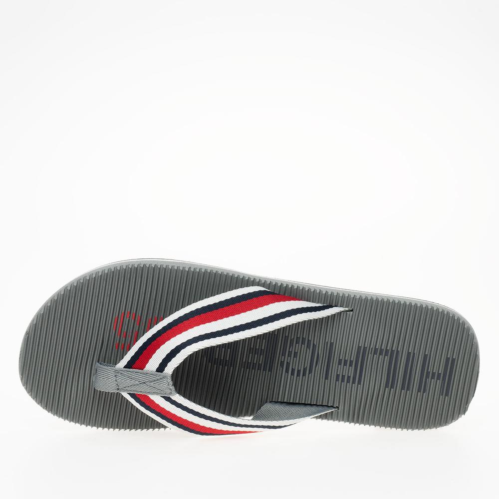 Žabky Tommy Hilfiger Massage Footbed Oly Beach Sandal FM0FM05025-PRT - šedivé