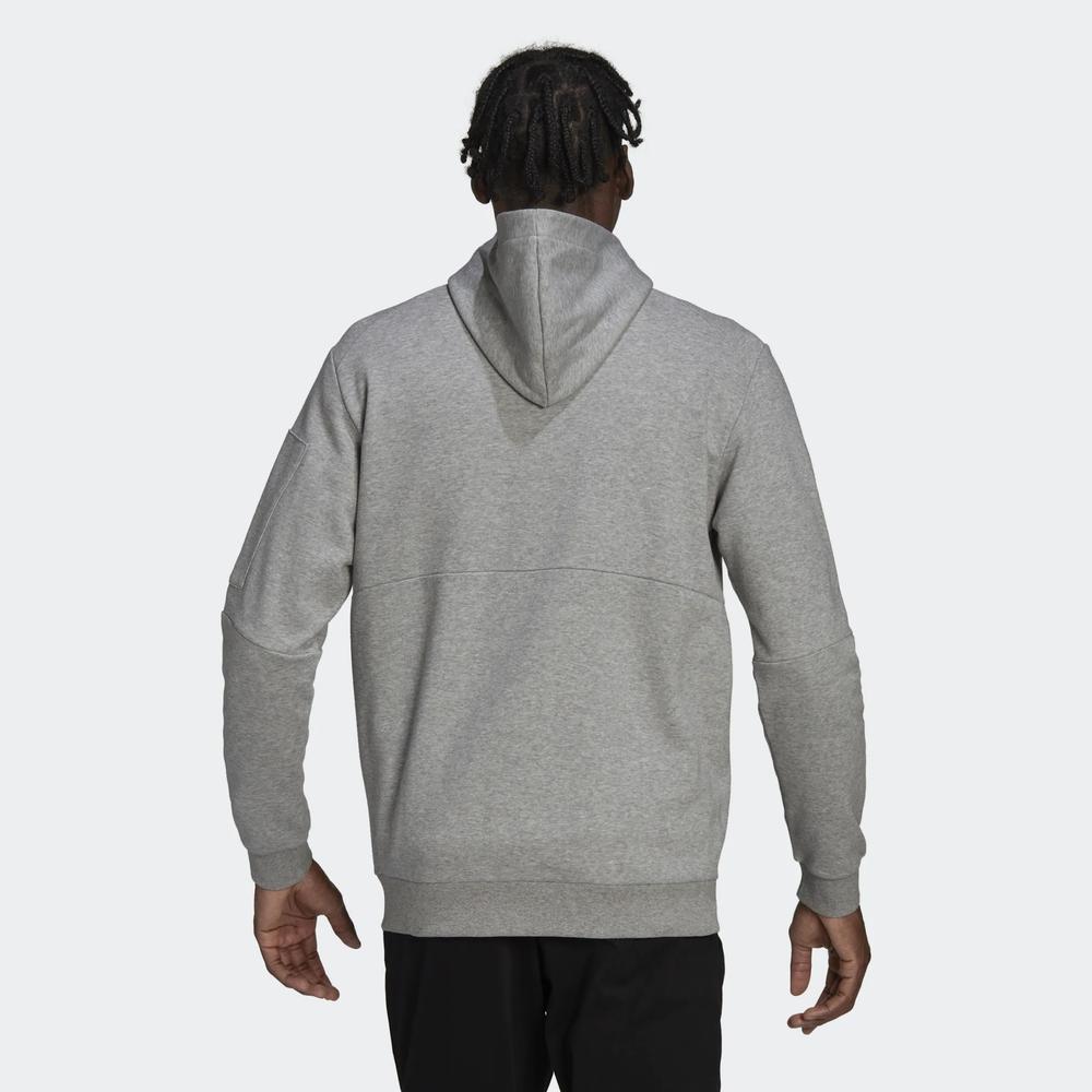 Mikina adidas Essentials 4 Gameday Full-Zip Hoodie HE1806 - šedivé