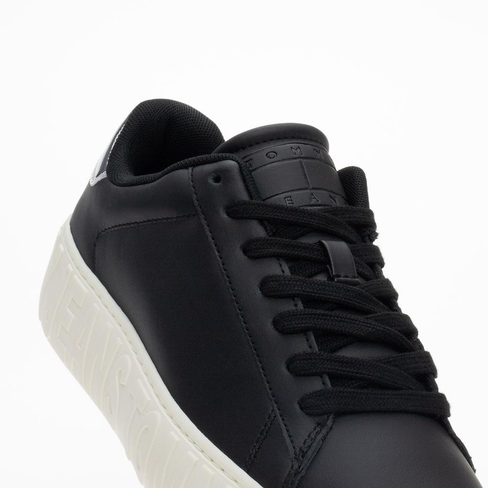 Boty Tommy Jeans TJW New Cupsole Leath LC EN0EN02273-BDS - černé