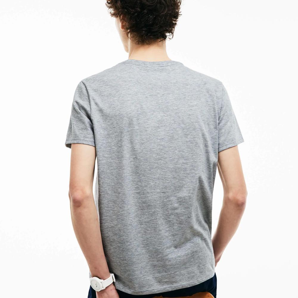 Tričko pánské Lacoste Crew Neck Pima Cotton Jersey TH6709-CCA - šedivé