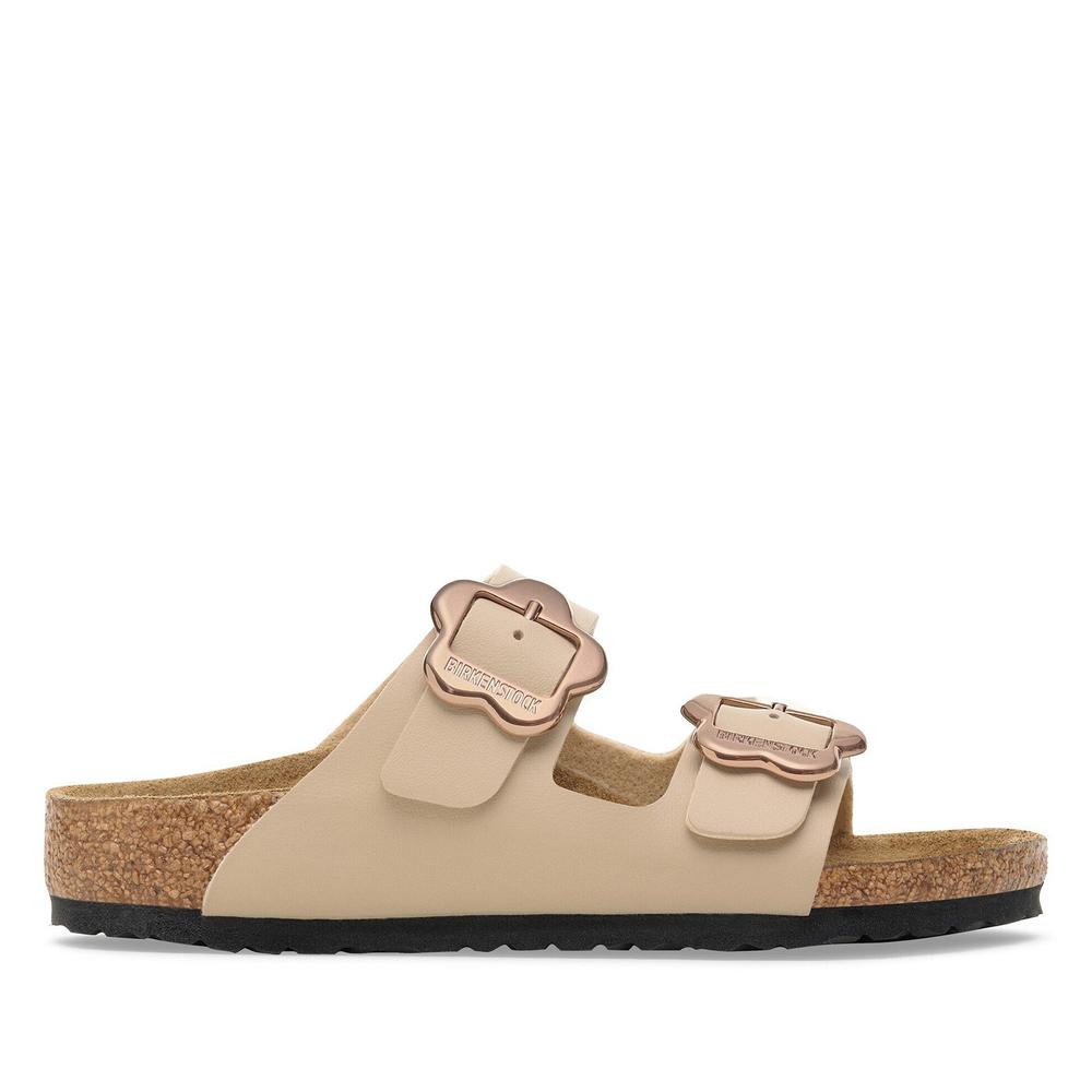 Žabky pro mládež Birkenstock Arizona Flower Buckle 1030419 - béžové