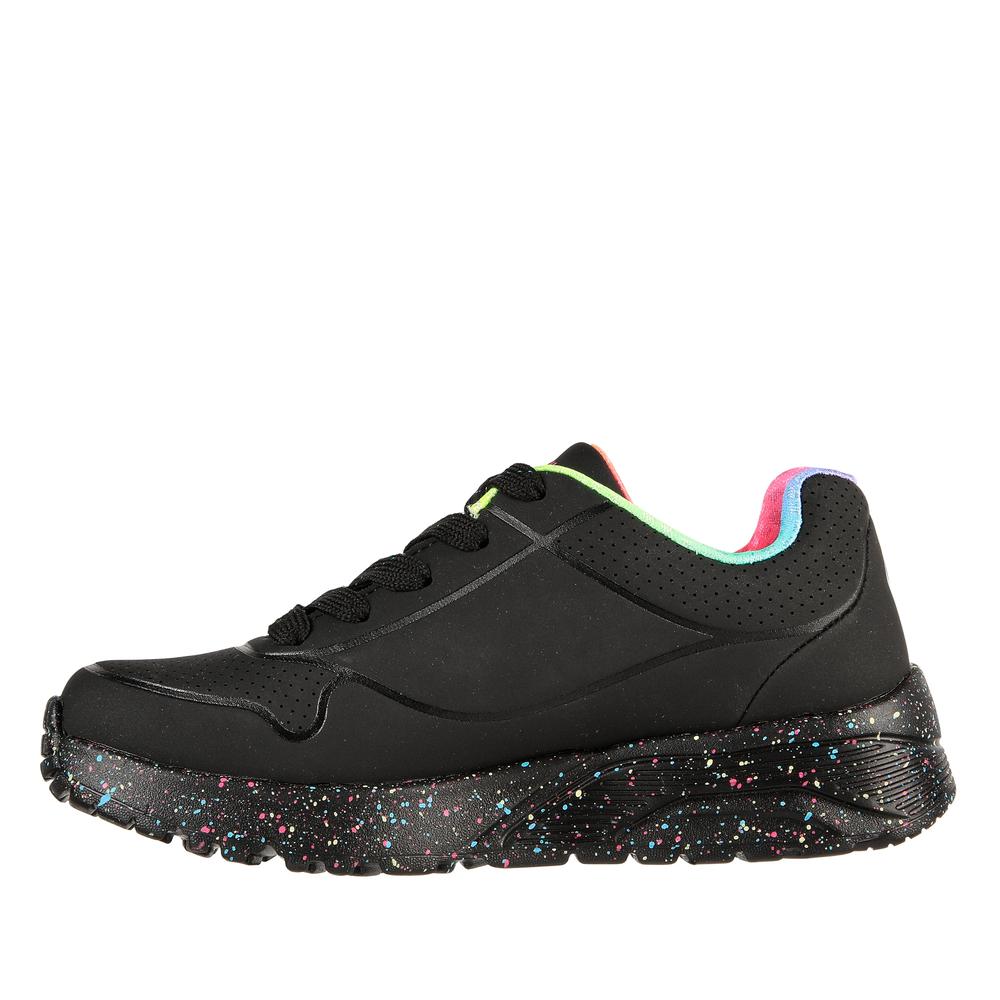 Dětské boty Skechers Uno Lite Rainbow Speckle 310456LBKMT - černé