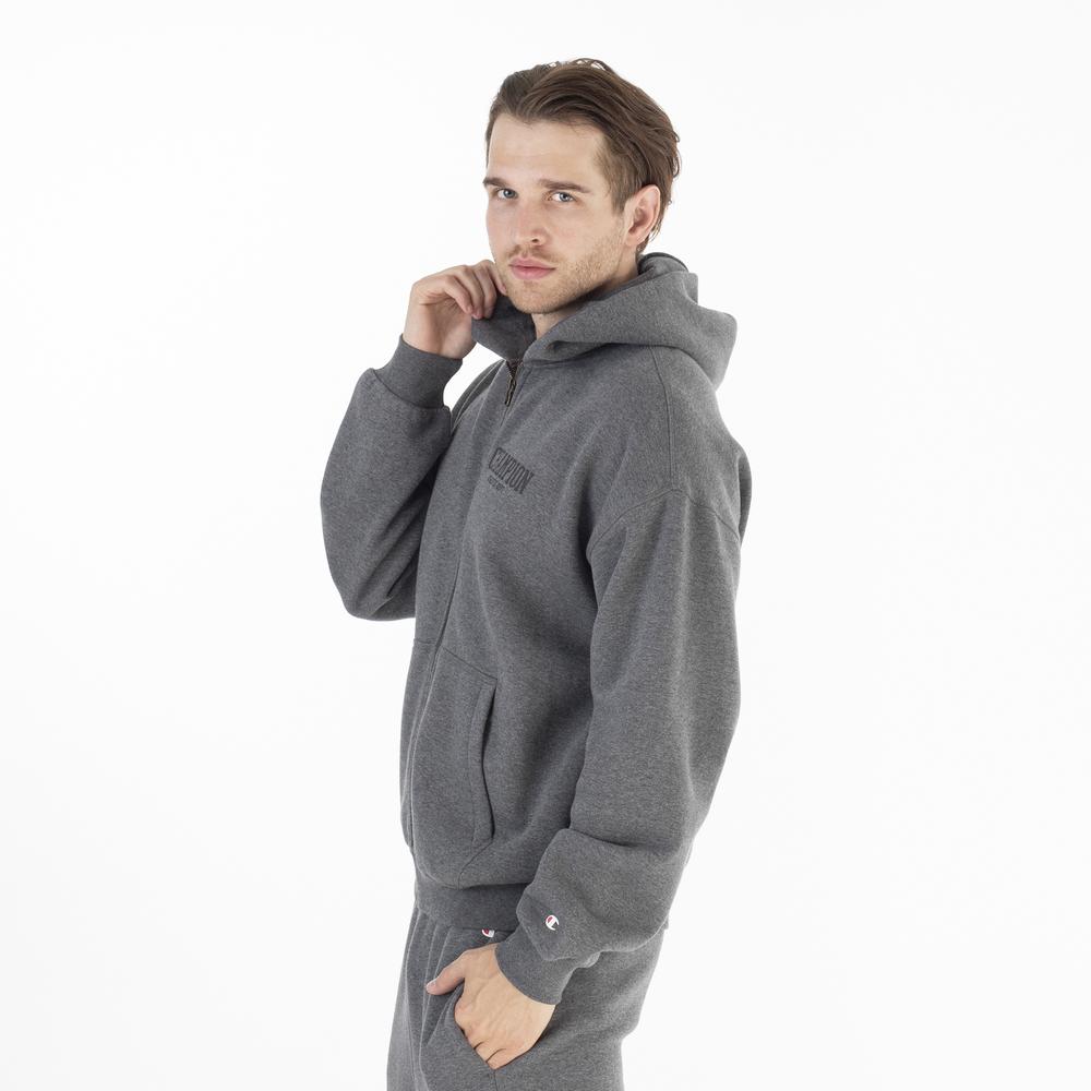 Mikina Champion Hooded Full Zip Sweatshirt 219171-EM519 - šedivé