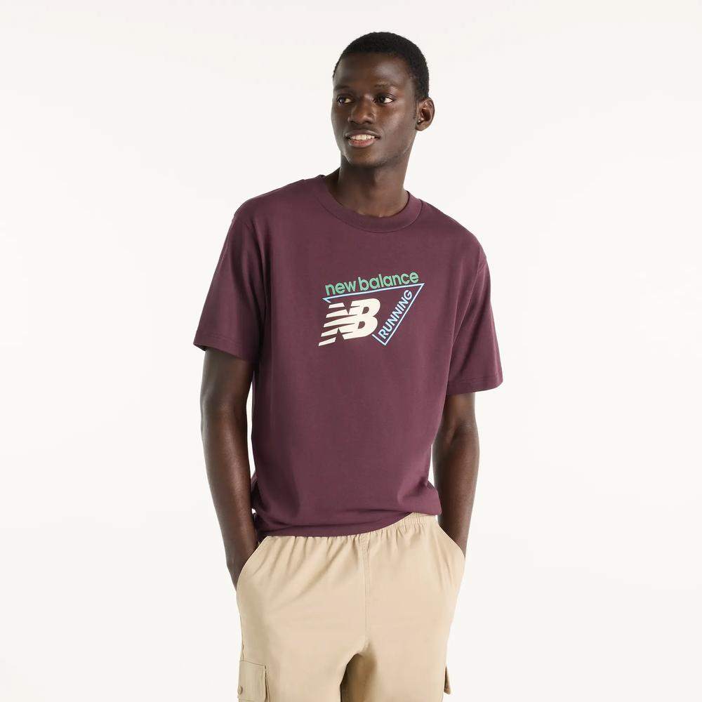 Pánské tričko New Balance Classic Tri-Logo MT61N1YVYLR - bordové