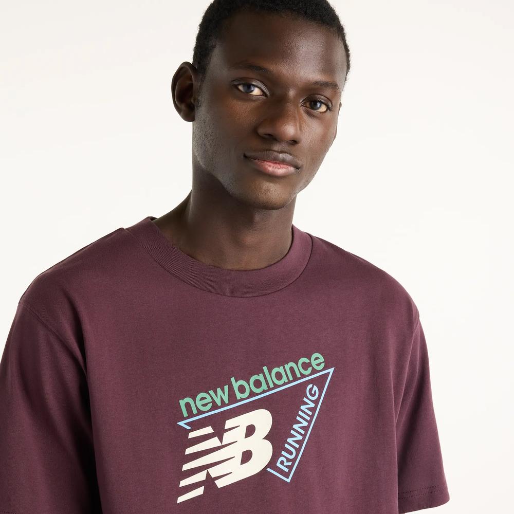 Pánské tričko New Balance Classic Tri-Logo MT61N1YVYLR - bordové