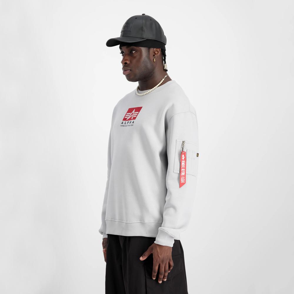 Mikina Alpha Industries Satin Logo Sweater 148311666 - bílé