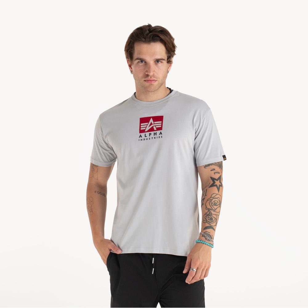 Tričko Alpha Industries Satin Logo 148513666 - šedivé
