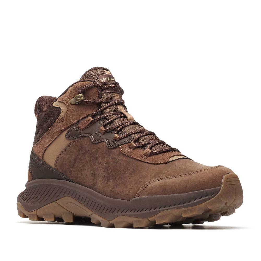 Pánské boty Merrell Speed Strike 2 Leather Mid Waterproof J038073 - hnědé