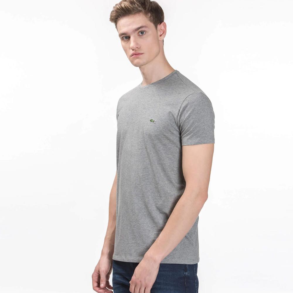 Tričko pánské Lacoste Crew Neck Pima Cotton Jersey TH6709-CCA - šedivé