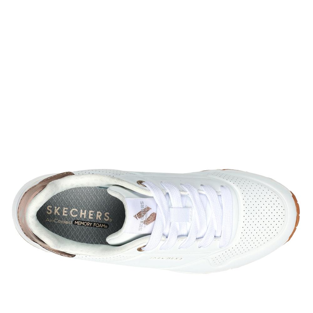 Dětské boty Skechers Uno Gen 1 Shimmer Away 310545LWHT - bílé