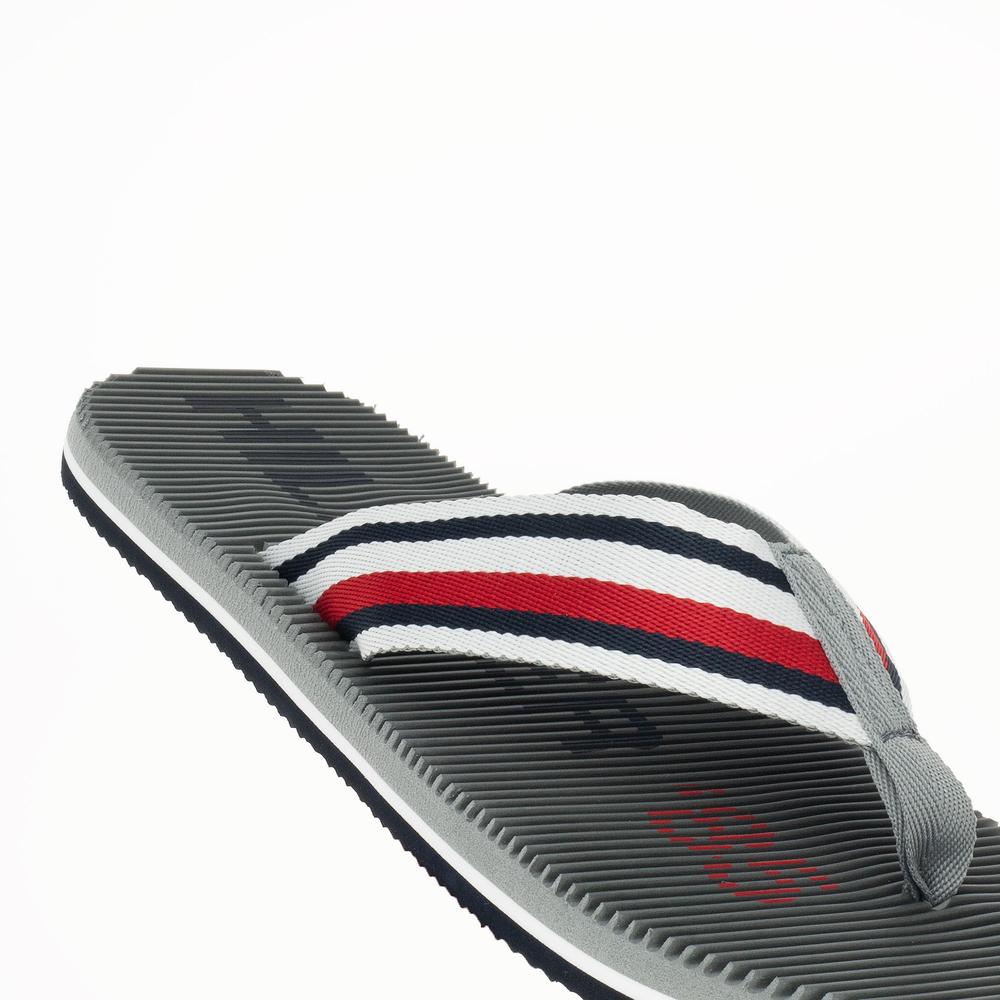 Žabky Tommy Hilfiger Massage Footbed Oly Beach Sandal FM0FM05025-PRT - šedivé