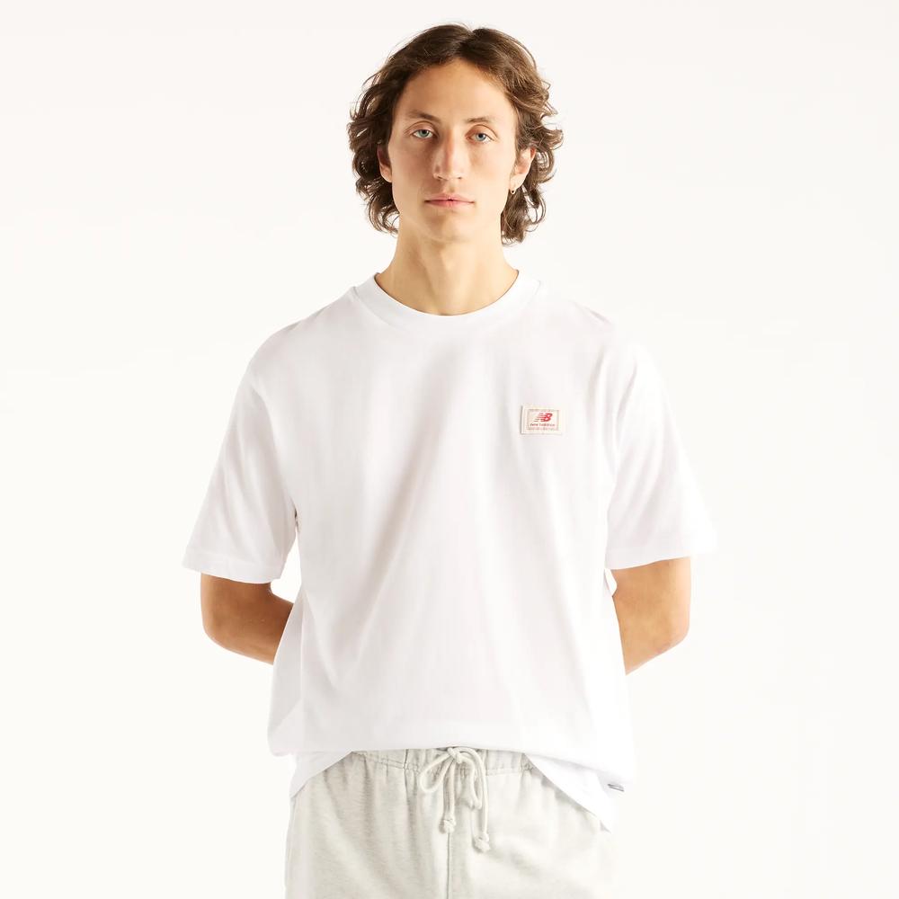 Pánské tričko New Balance Woven Label MT53928WT - bílé